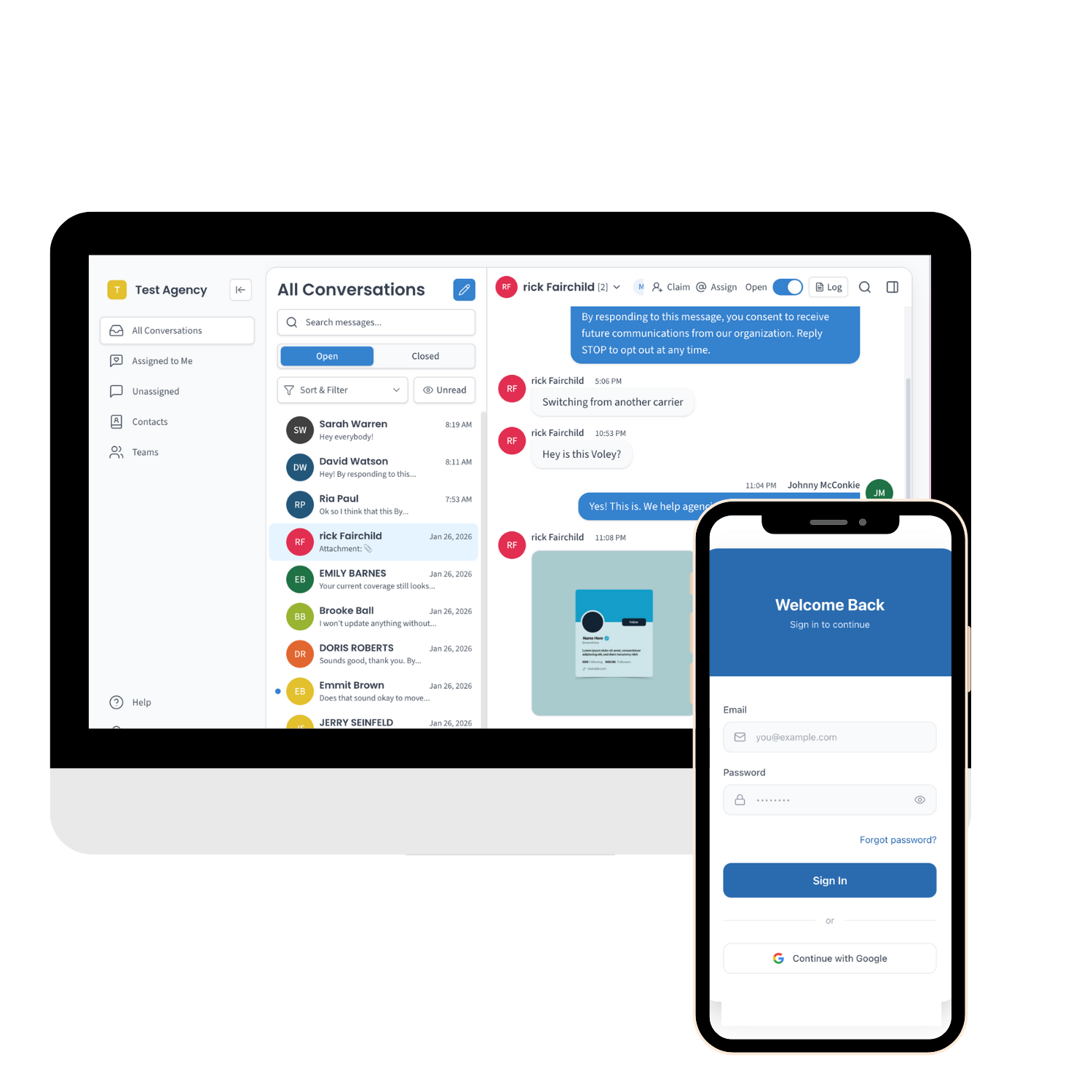 Layered communication illustration
